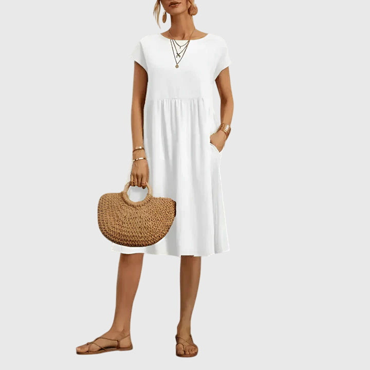 Short Sleeve Midi Dress for Women