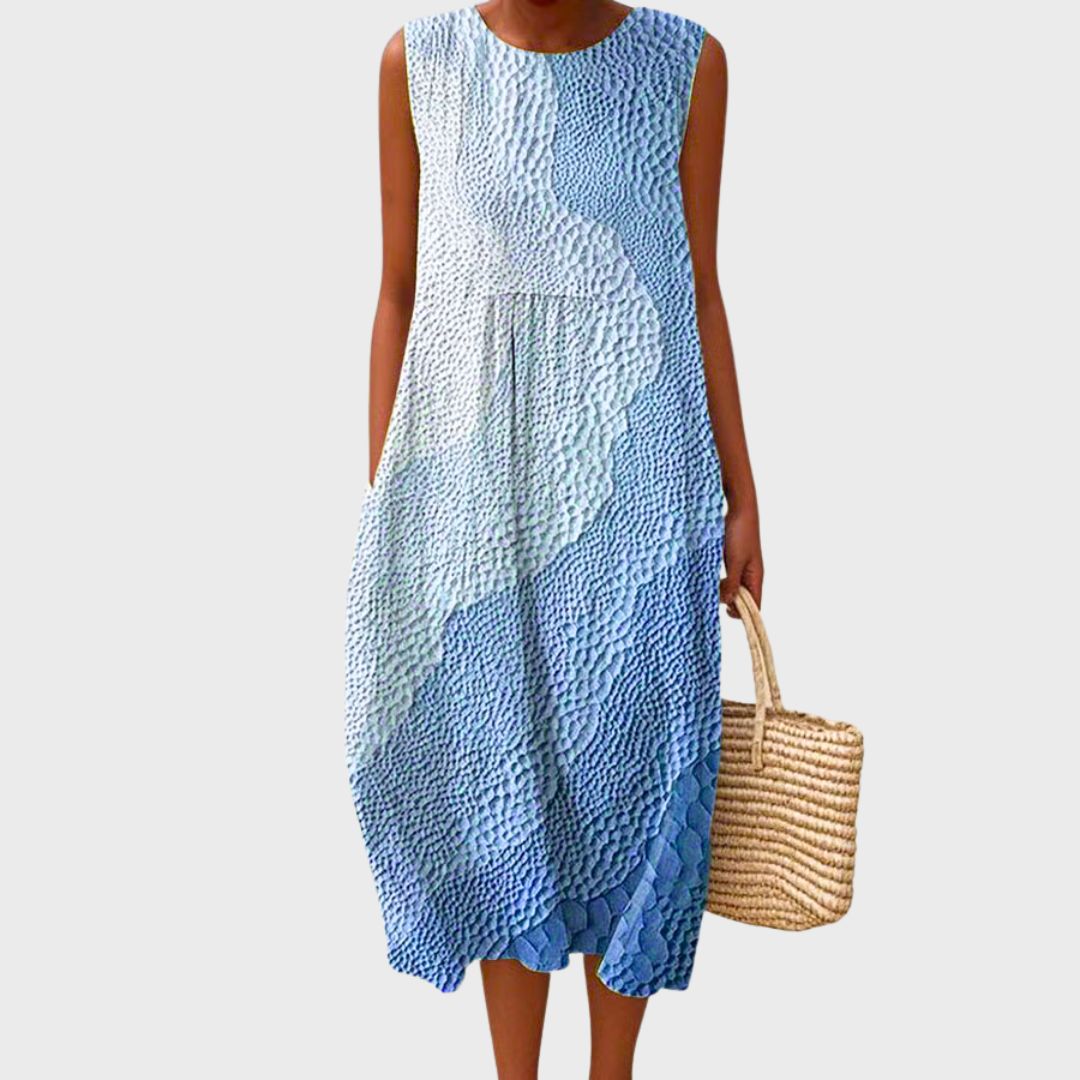 Gingham Colorblock Sleeveless Midi Dress for Women