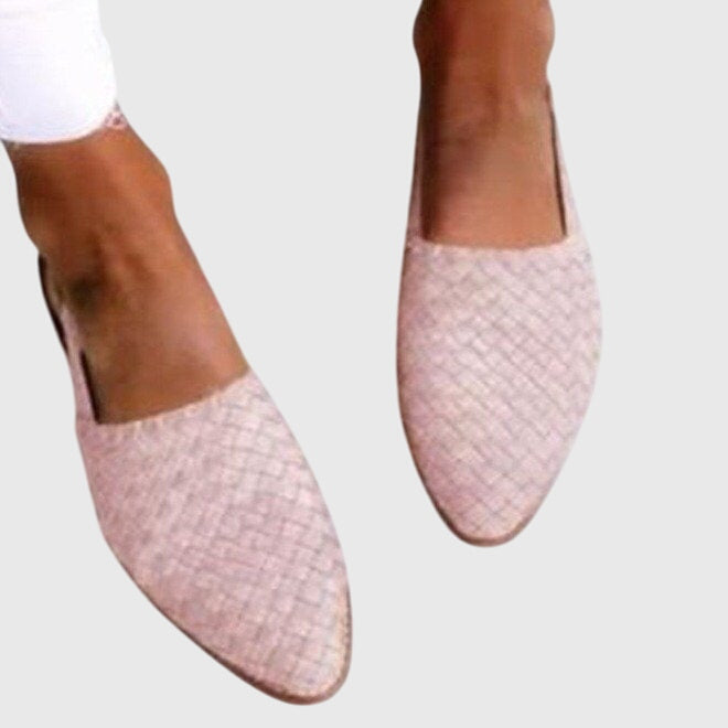 Woven Open Toe Slip-On Flats for Women