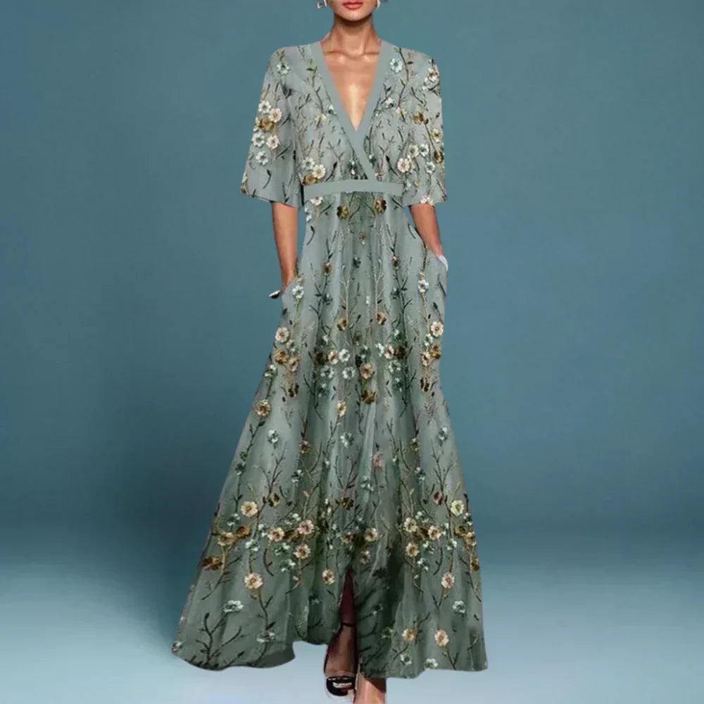 Floral Maxi Wrap Dress for Women