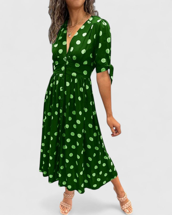 Polka Dot Wrap Dress for Women