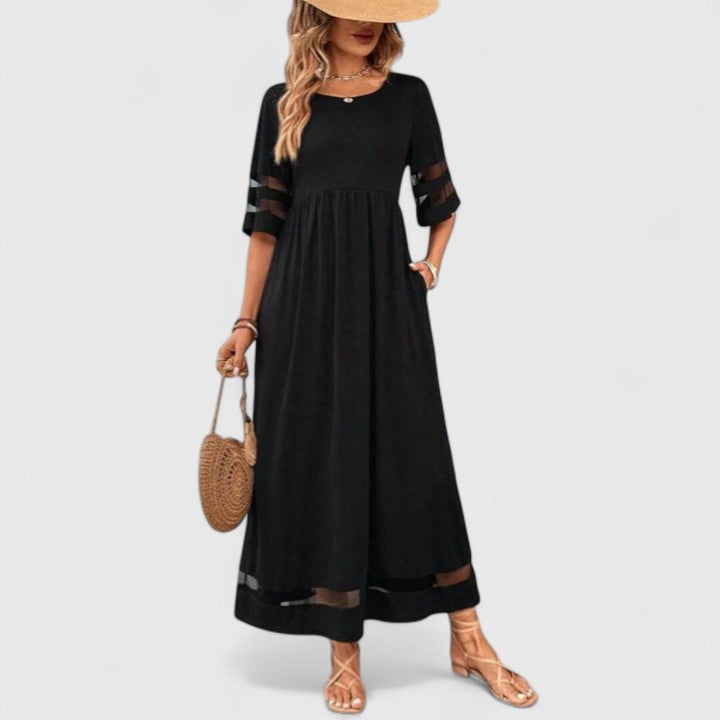 Mesh Sleeve Midi Dress for Women