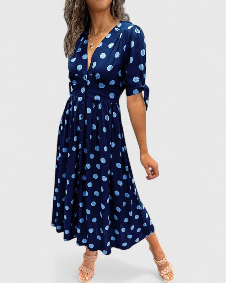 Polka Dot Wrap Dress for Women