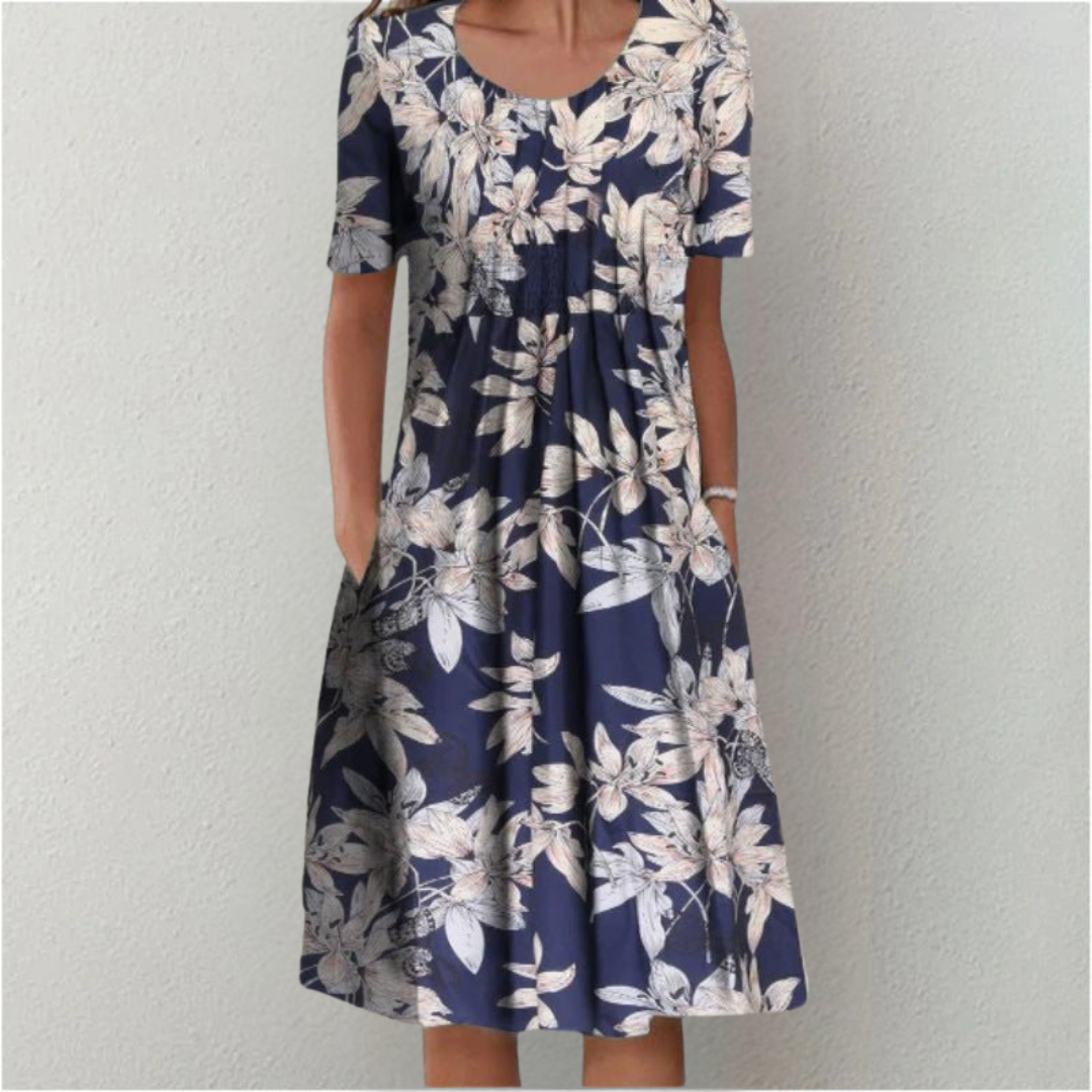Floral A-Line Midi Dress for Women