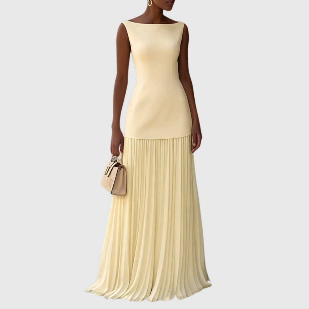 Sleeveless Pleated Maxi Dress for Women