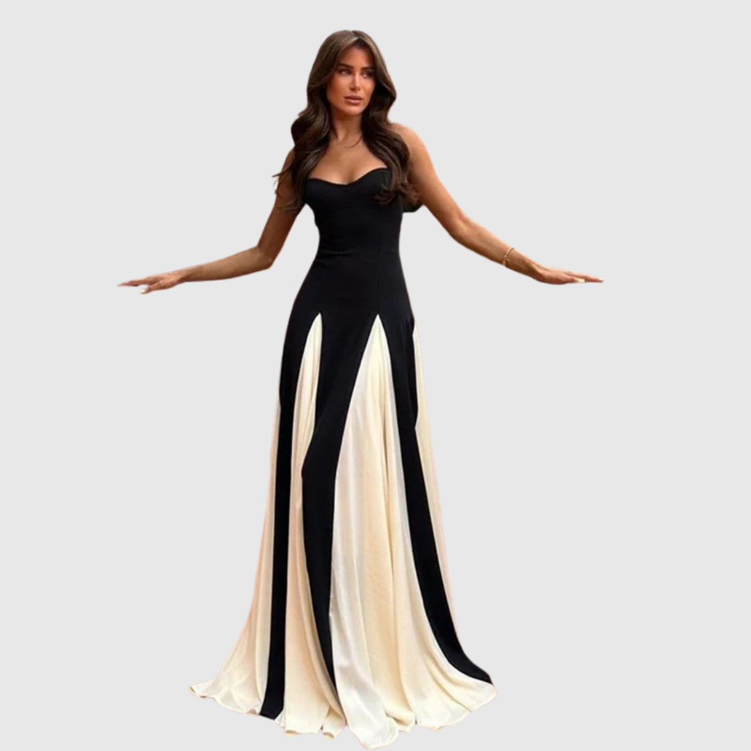 Sleeveless Color-Block Maxi Dress for Women