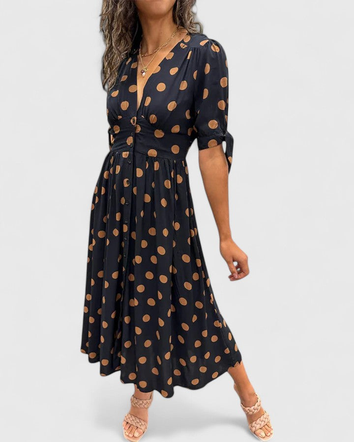 Polka Dot Wrap Dress for Women