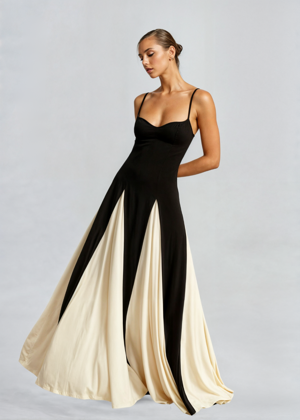Sleeveless Color-Block Maxi Dress for Women