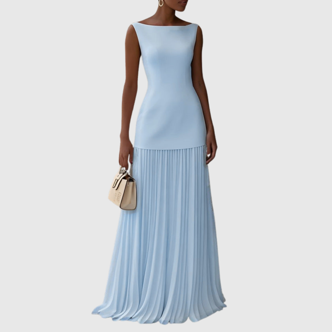 Sleeveless Pleated Maxi Dress for Women