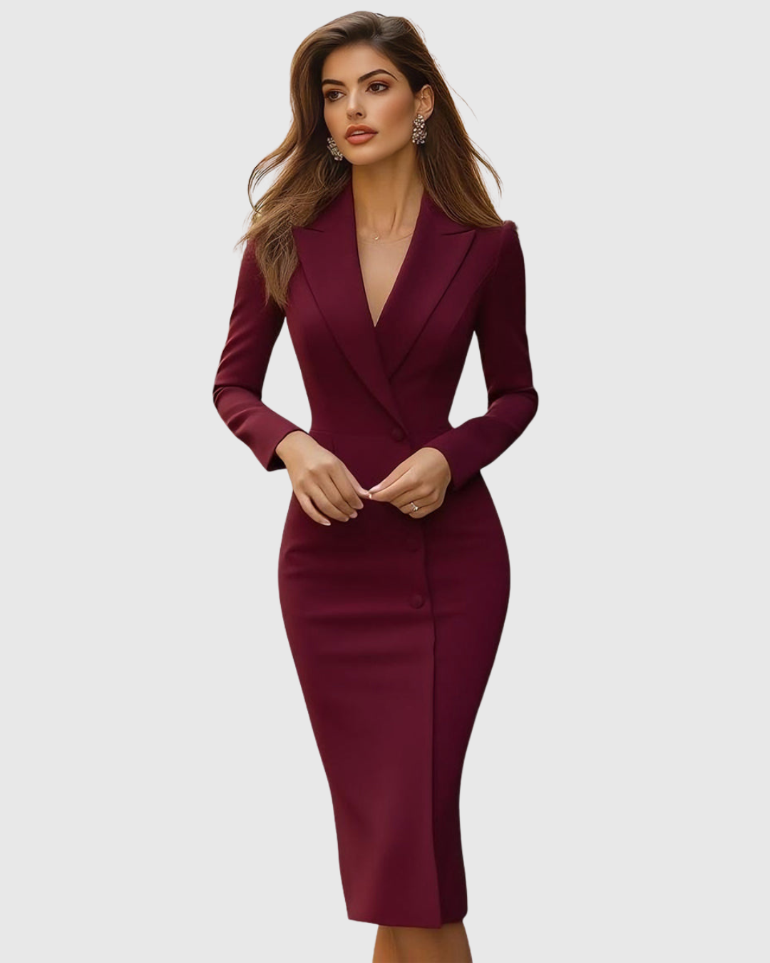 Tailored Blazer Midi Dress for Women
