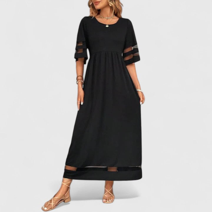 Mesh Sleeve Midi Dress for Women
