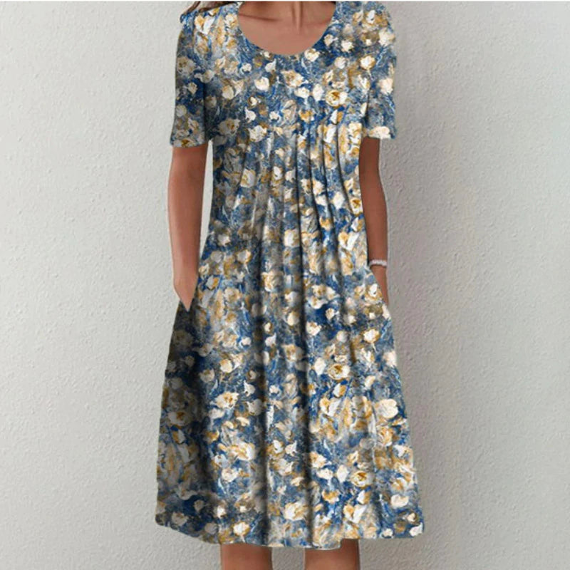 Floral A-Line Midi Dress for Women