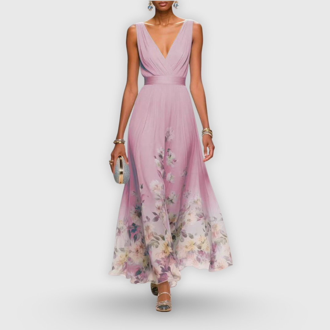 Elegant Floral Wedding Guest Dress for Women
