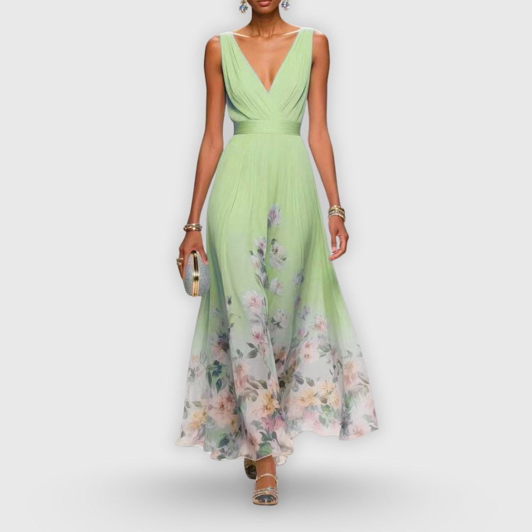 Elegant Floral Wedding Guest Dress for Women