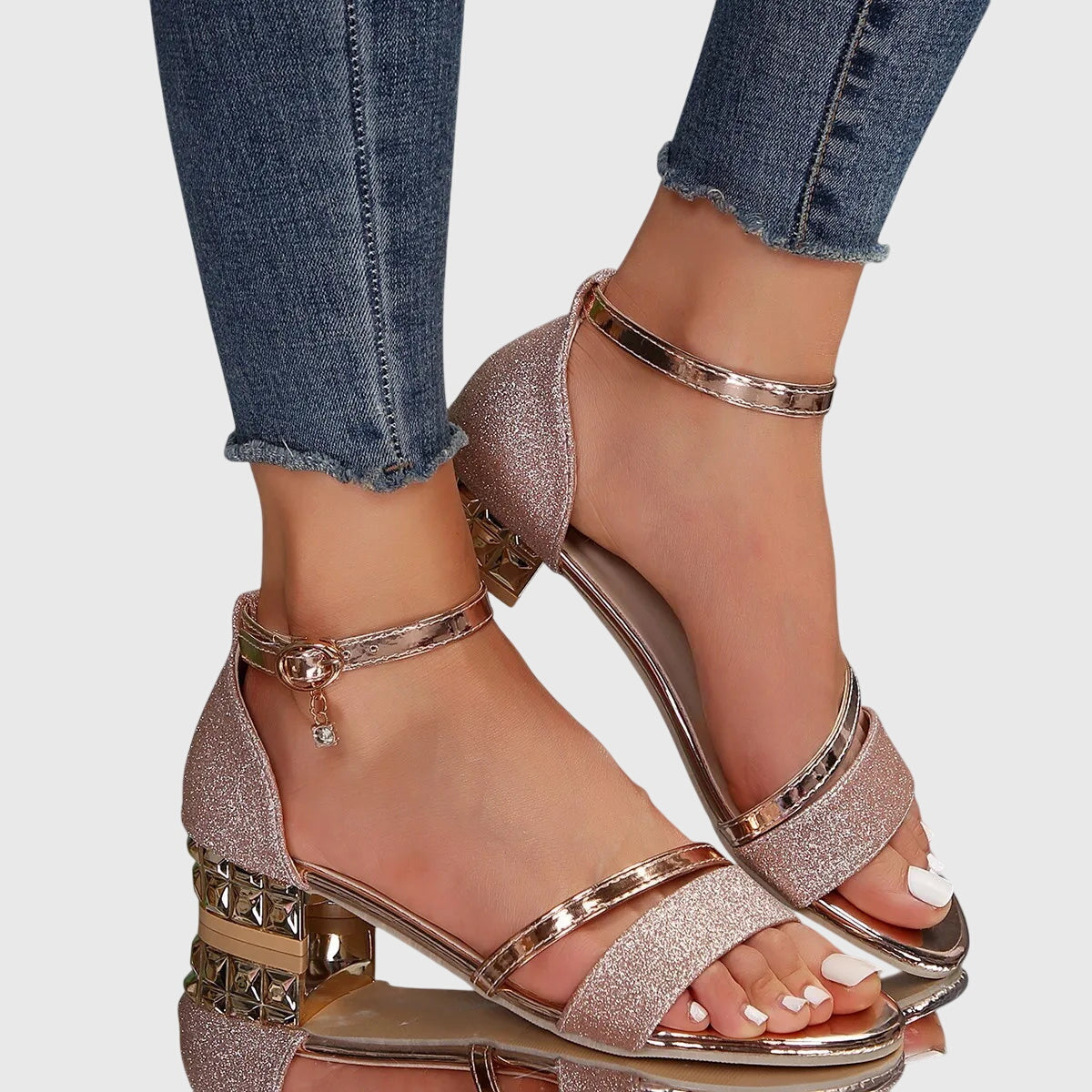 Open Toe Block Heel Sandals for Women