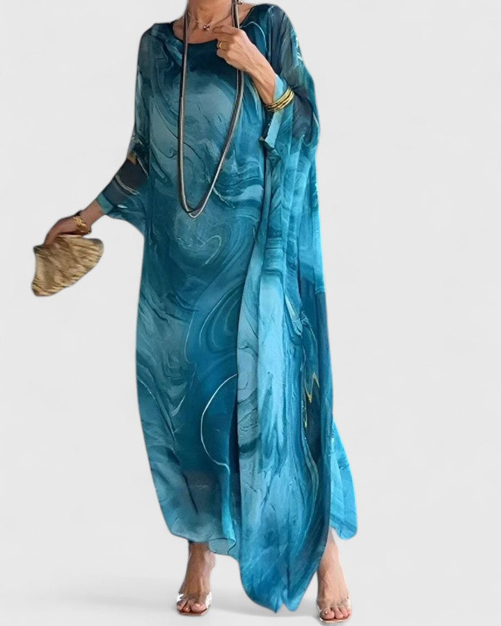 Marble Print Maxi Dress for Women