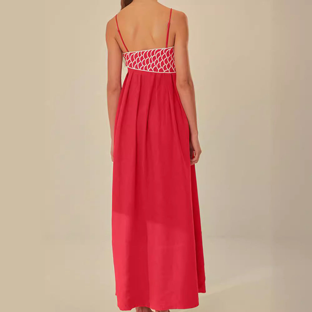 Sleeveless Fish Graphic Maxi Slip Dress for Women