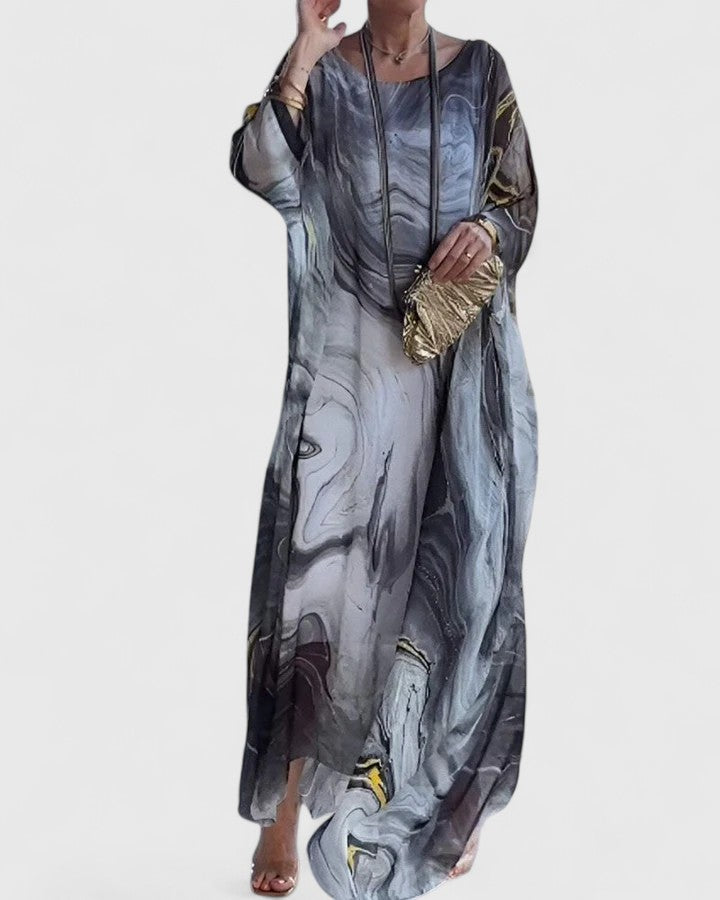 Marble Print Maxi Dress for Women