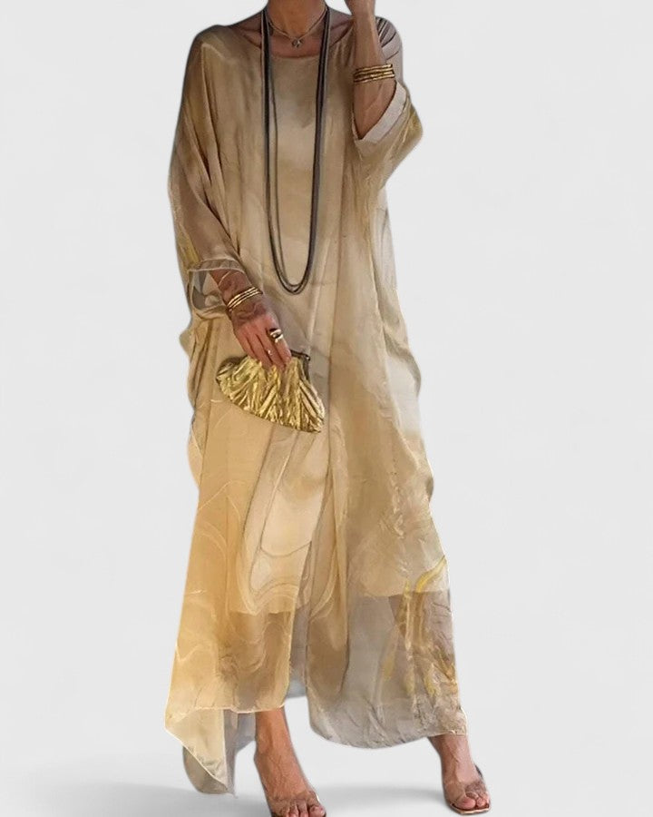 Marble Print Maxi Dress for Women
