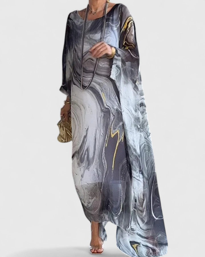 Marble Print Maxi Dress for Women