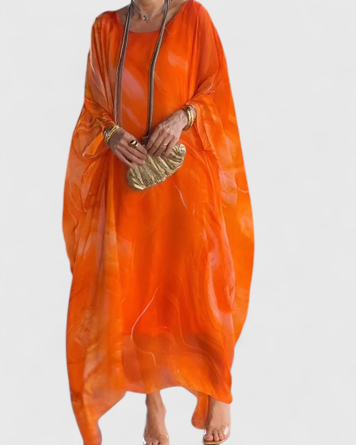 Marble Print Maxi Dress for Women
