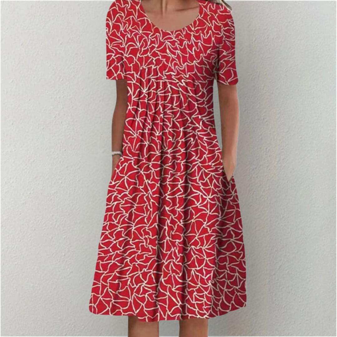 Floral A-Line Midi Dress for Women