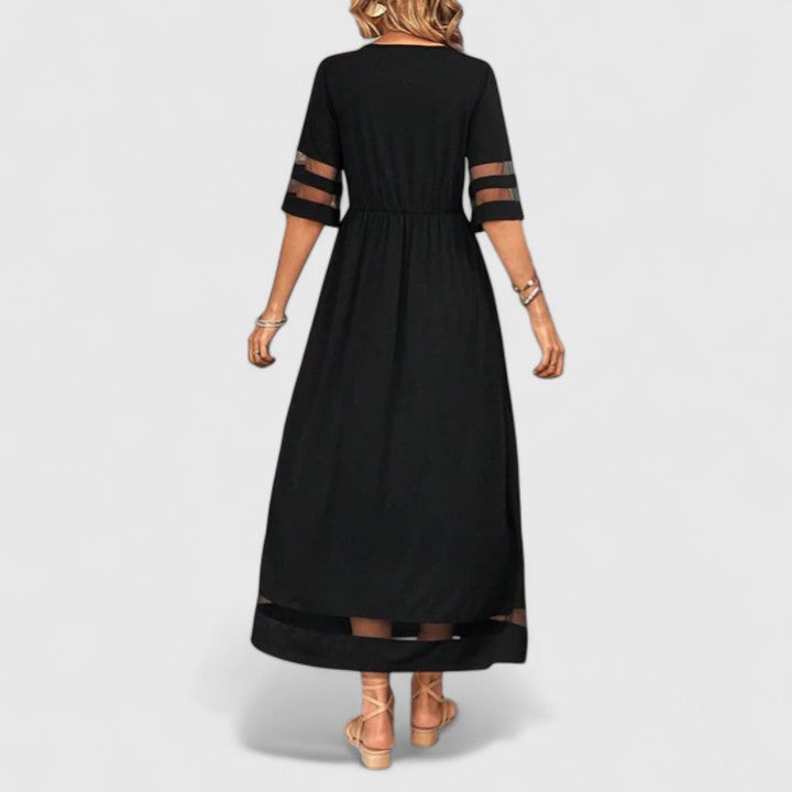Mesh Sleeve Midi Dress for Women