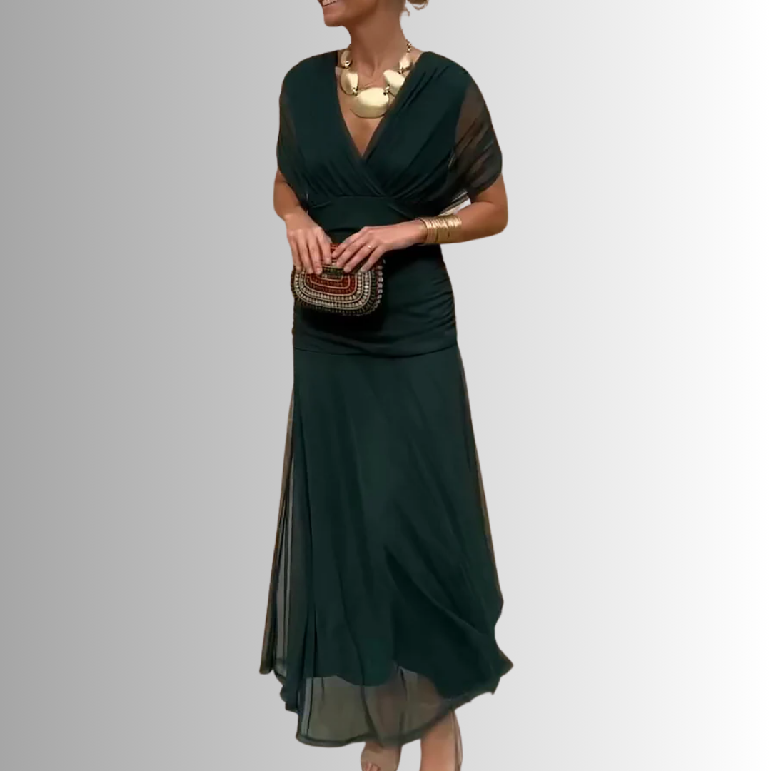 Off-Shoulder Draped Maxi Dress for Women