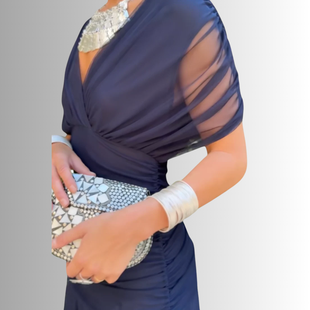 Off-Shoulder Draped Maxi Dress for Women