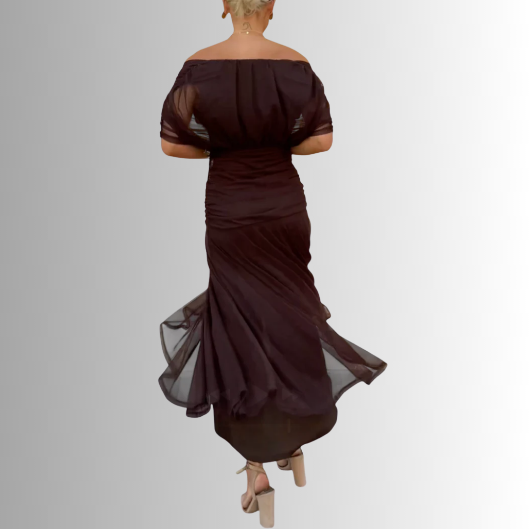 Off-Shoulder Draped Maxi Dress for Women