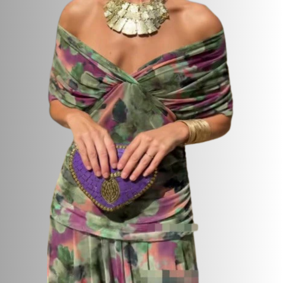 Off-Shoulder Draped Maxi Dress for Women