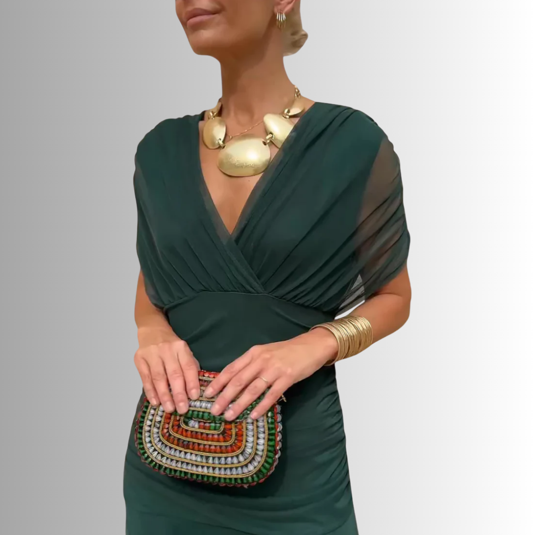 Off-Shoulder Draped Maxi Dress for Women