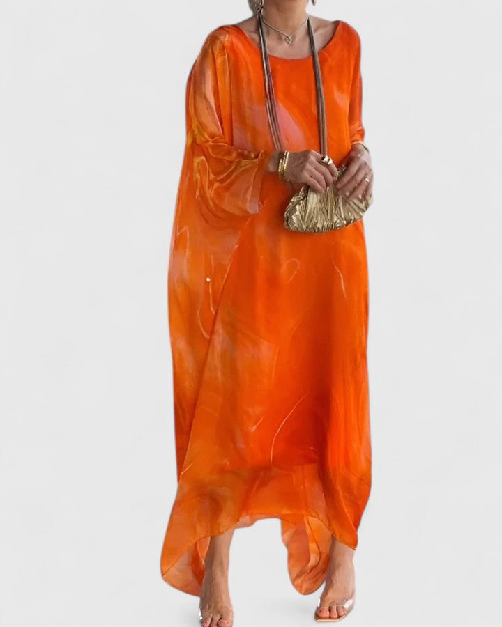 Marble Print Maxi Dress for Women