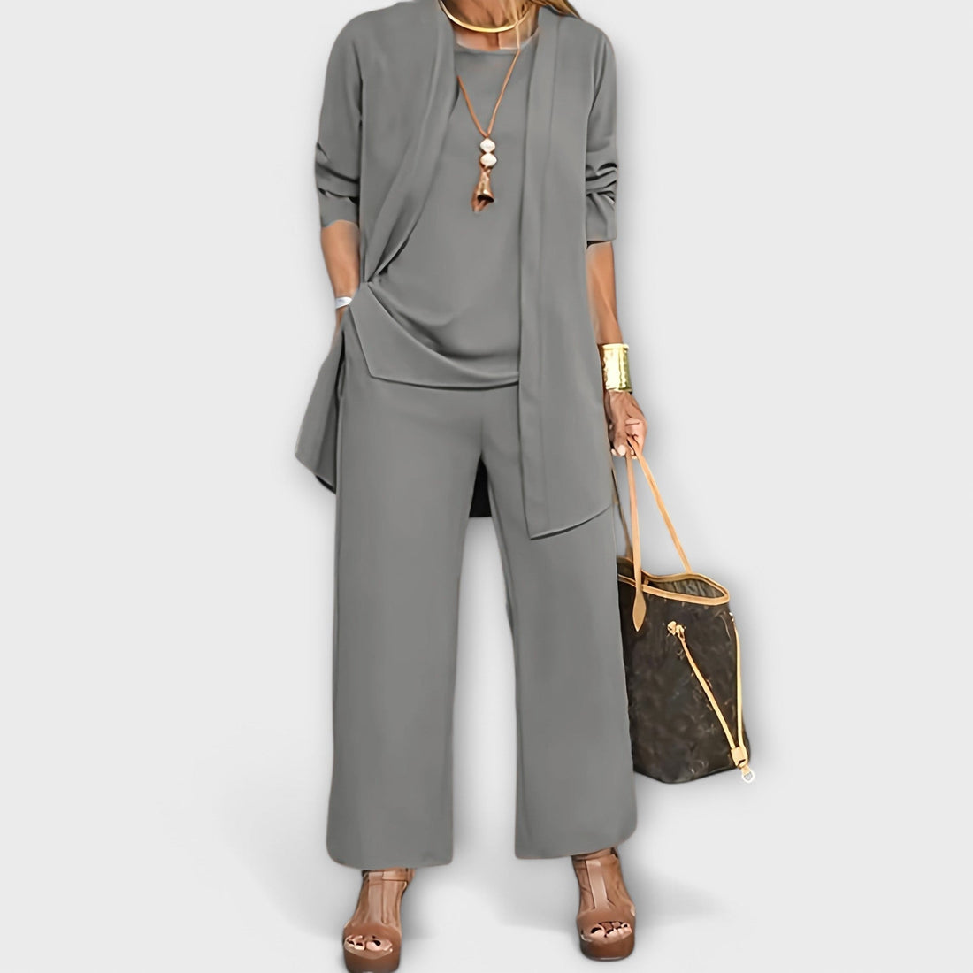 Wide Leg Three-Piece Set for Women