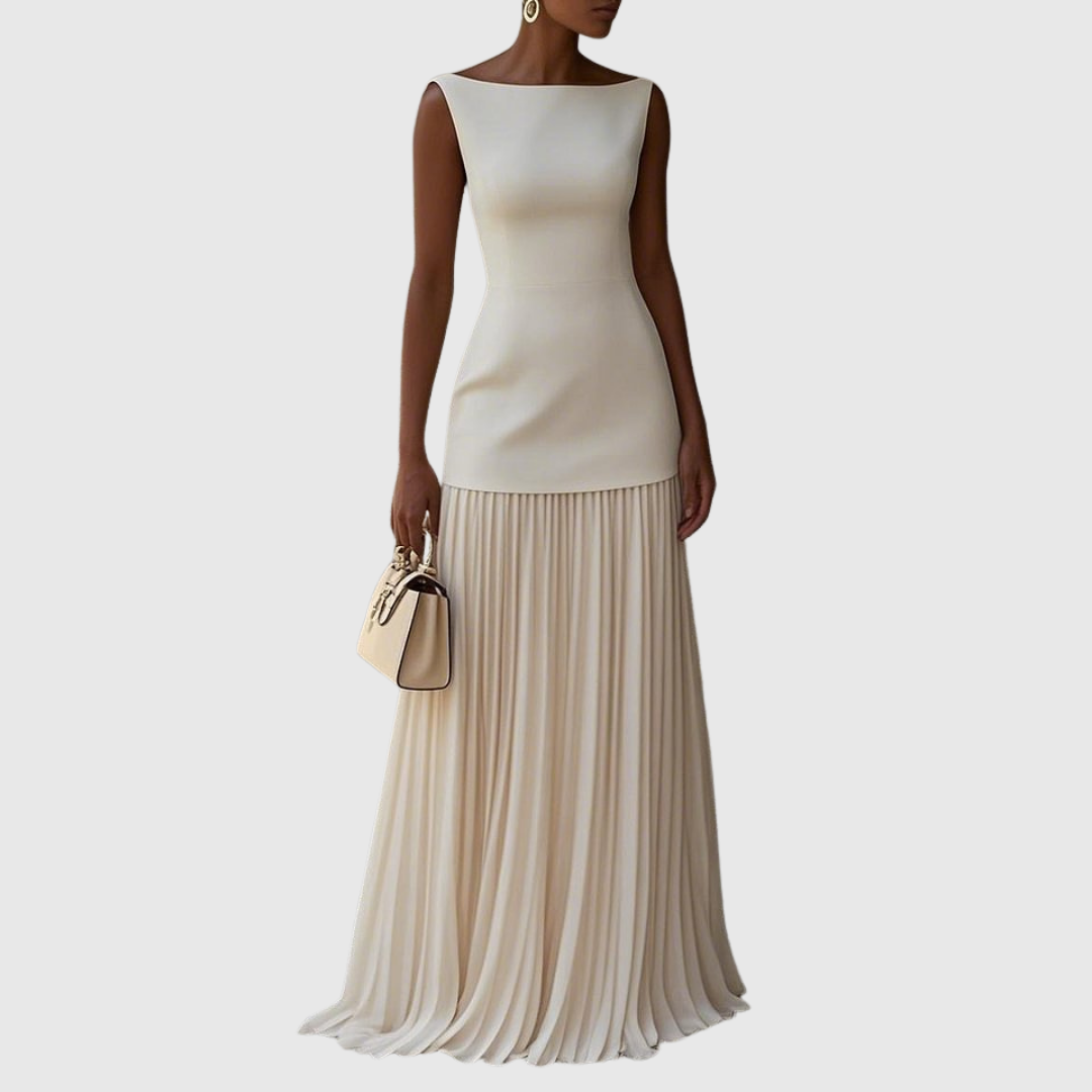 Sleeveless Pleated Maxi Dress for Women