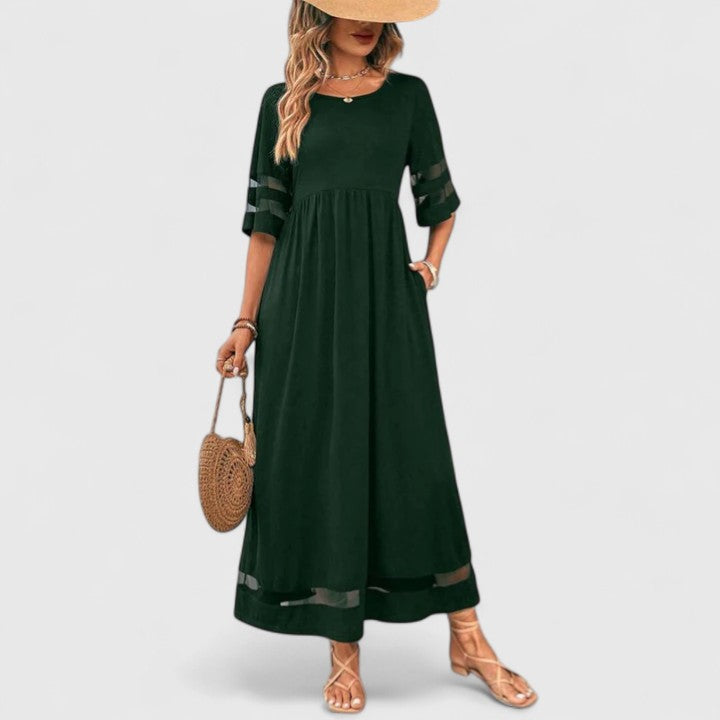 Mesh Sleeve Midi Dress for Women
