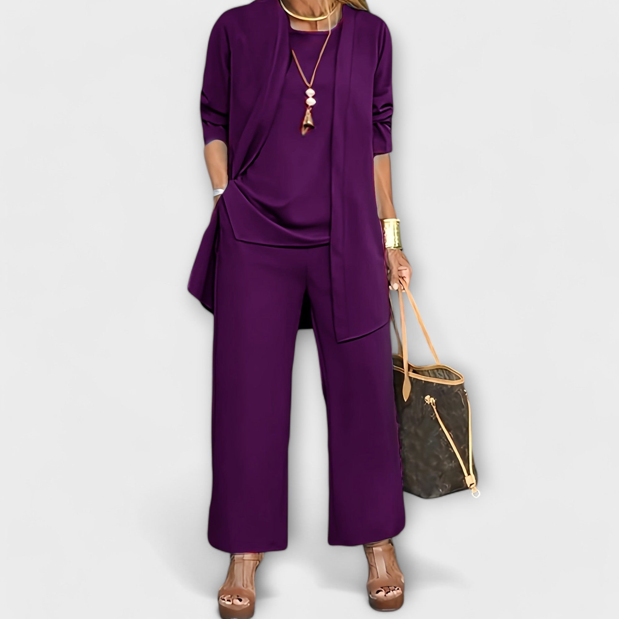 Wide Leg Three-Piece Set for Women