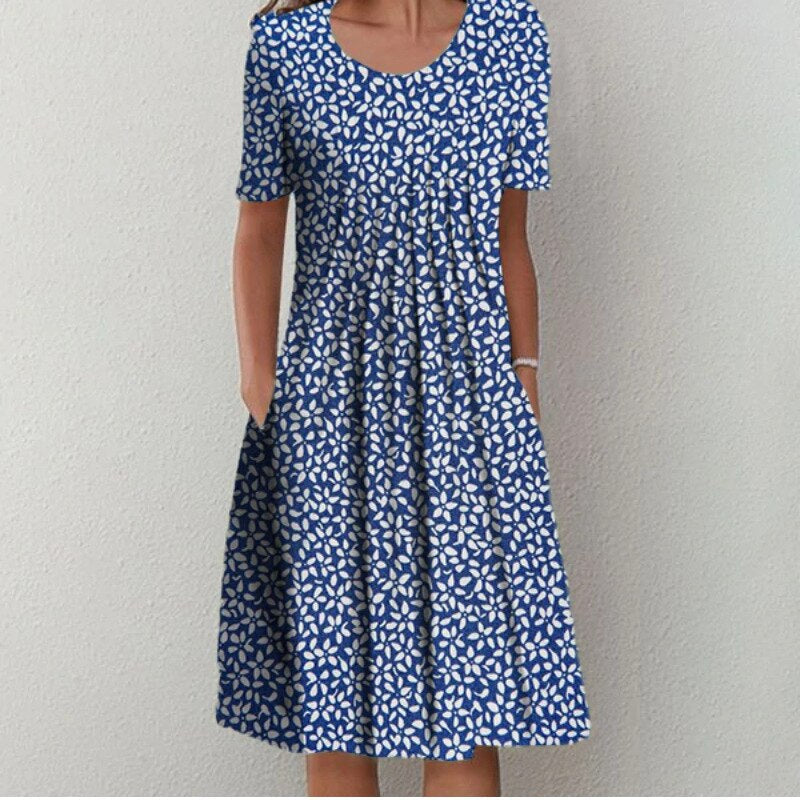 Floral A-Line Midi Dress for Women