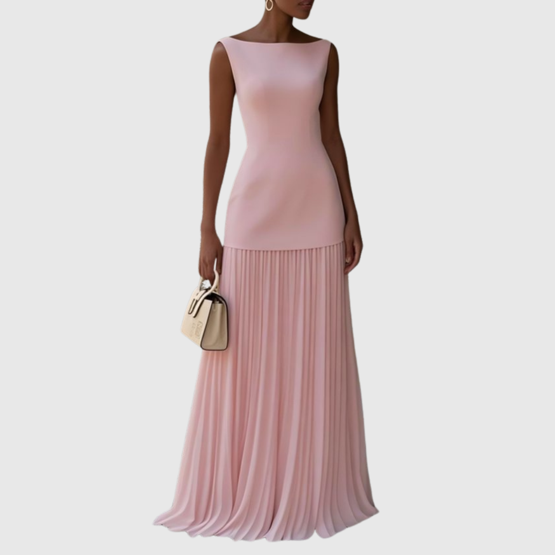 Sleeveless Pleated Maxi Dress for Women