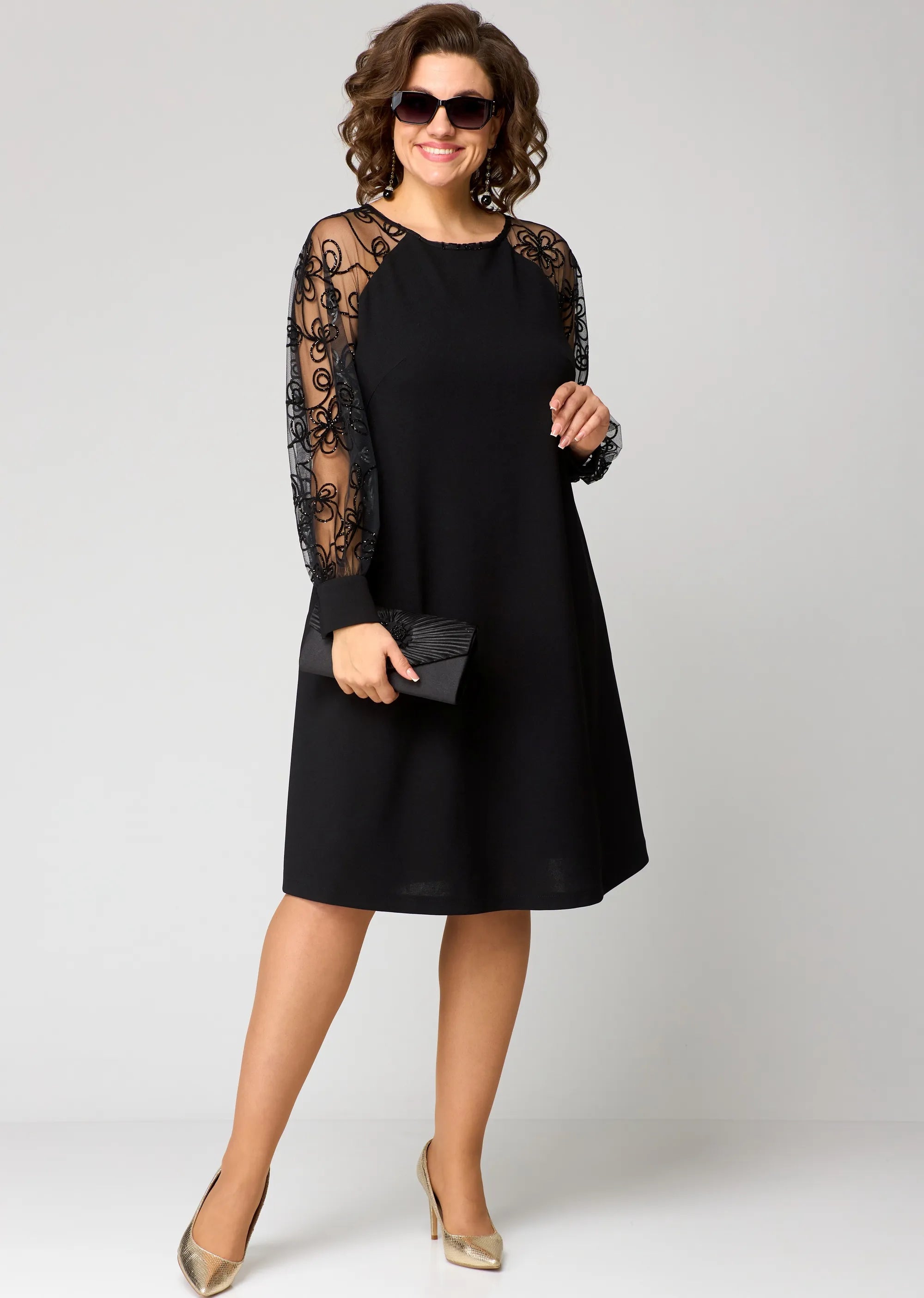 Lace Sleeve A-Line Dress for Women