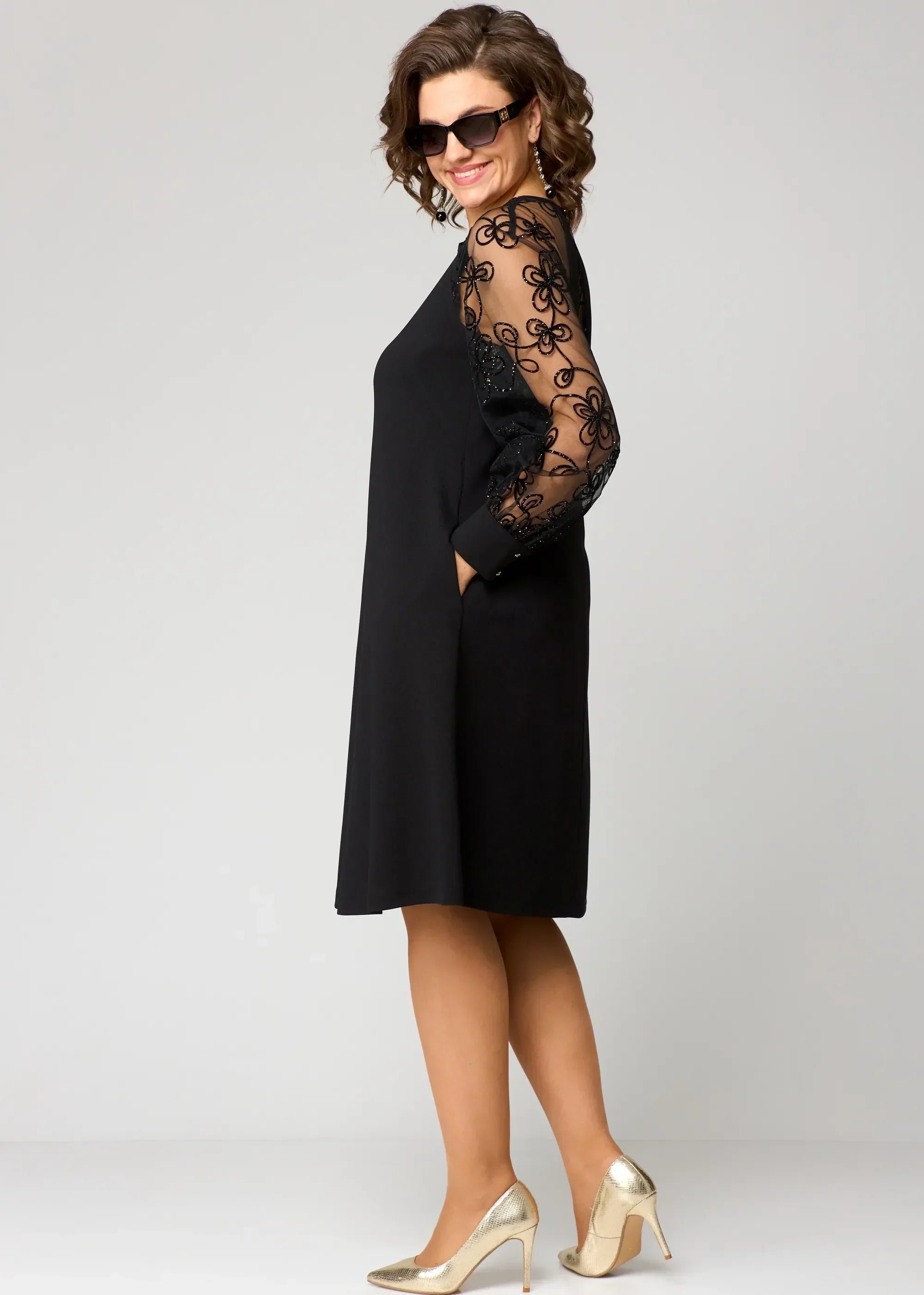 Lace Sleeve A-Line Dress for Women