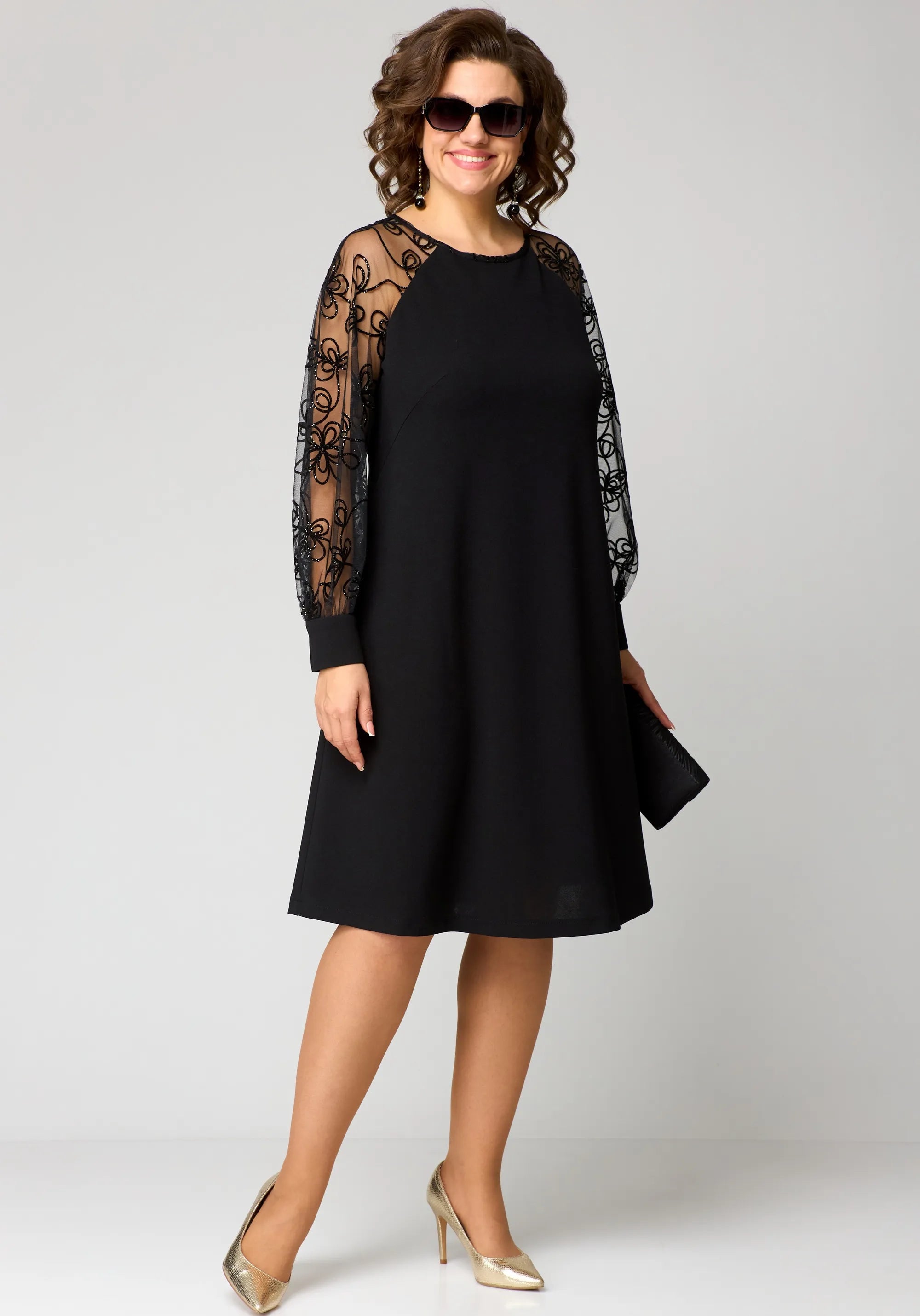 Lace Sleeve A-Line Dress for Women