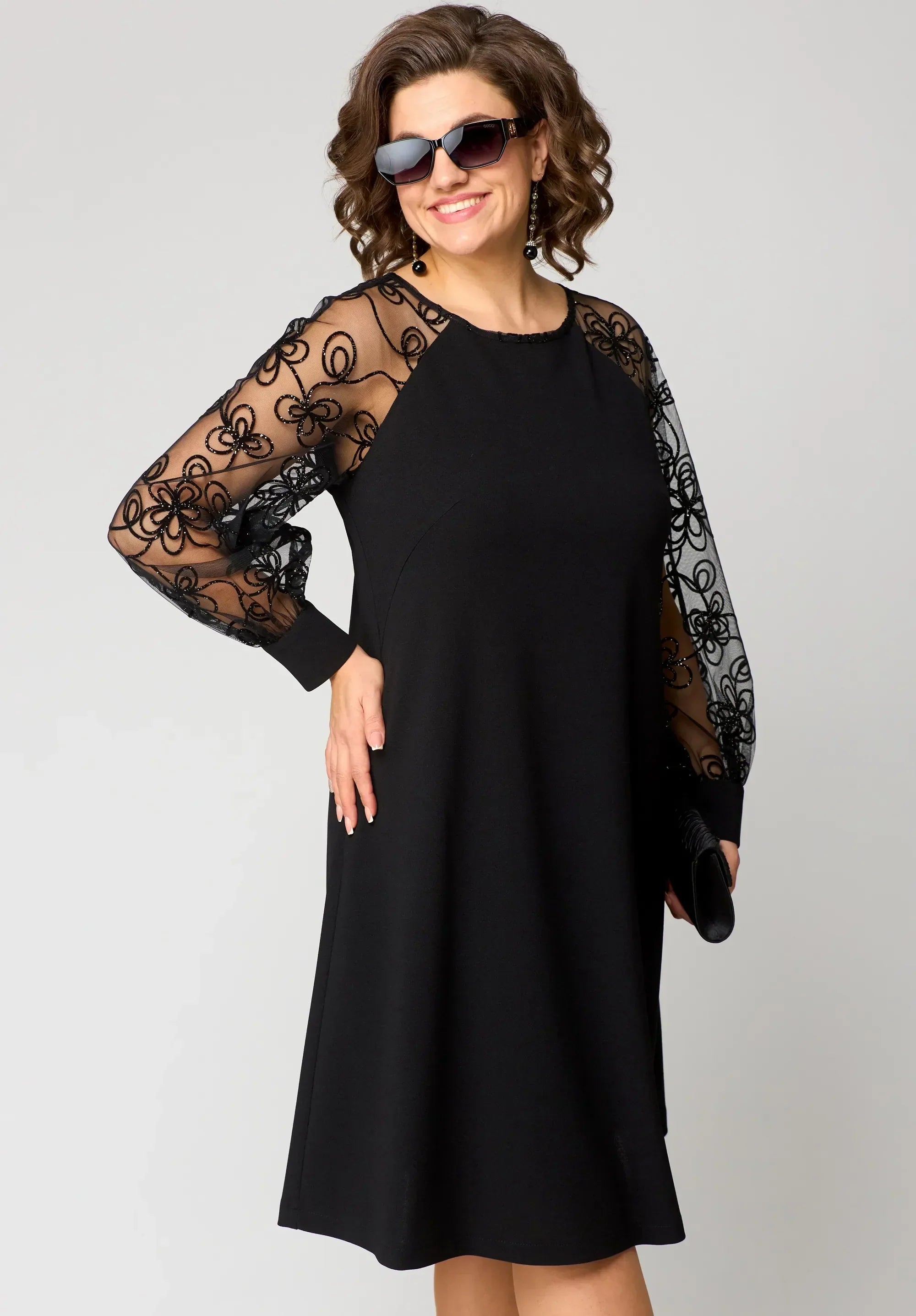 Lace Sleeve A-Line Dress for Women