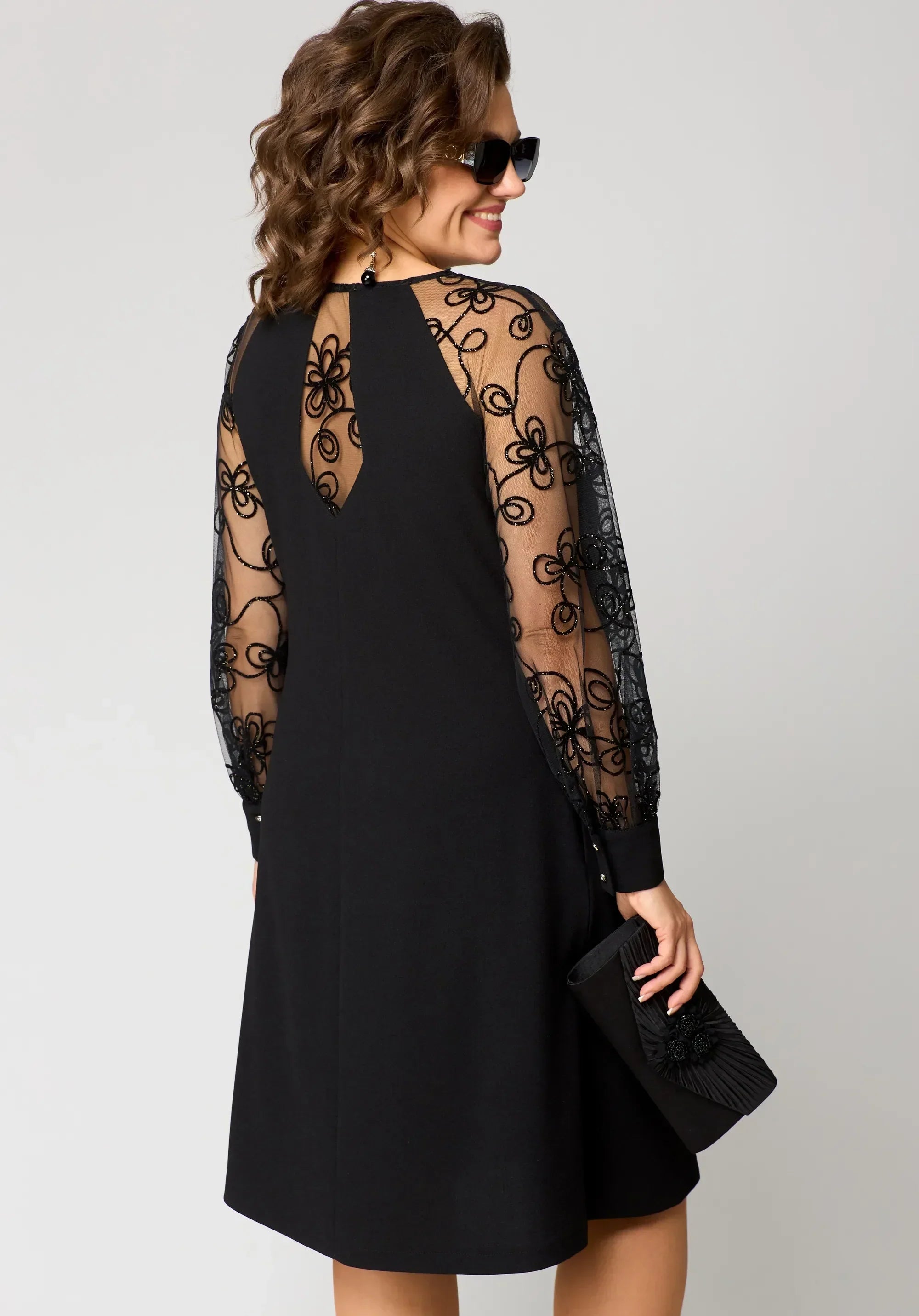 Lace Sleeve A-Line Dress for Women