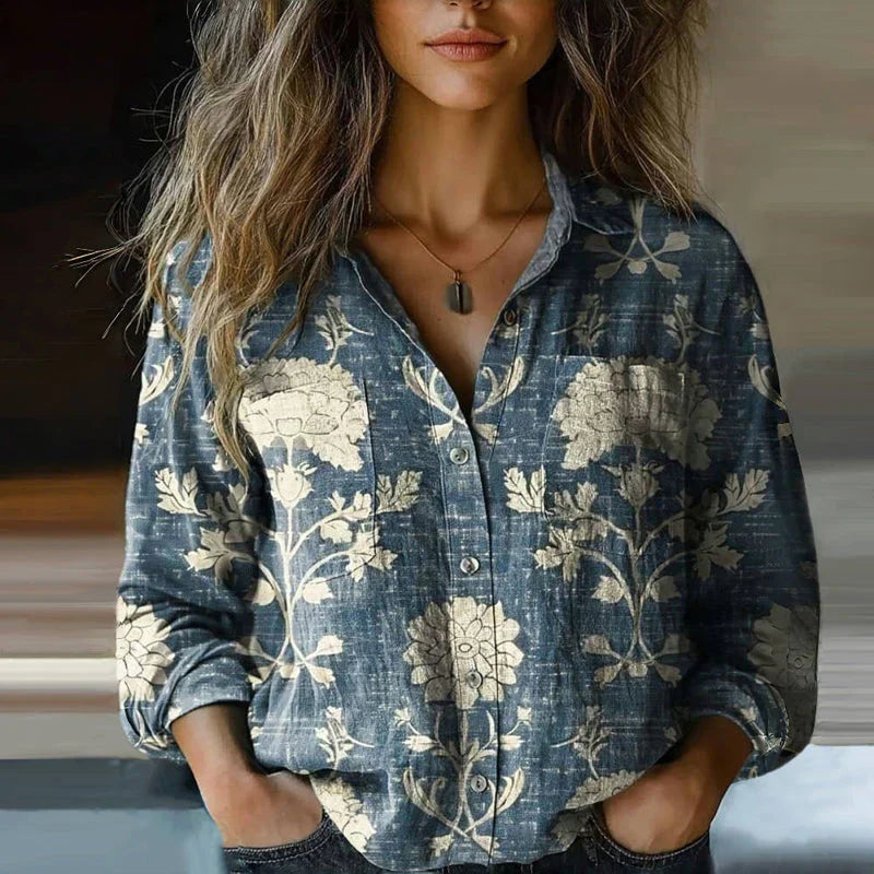 Button-Down Bohemian Blouse for Women