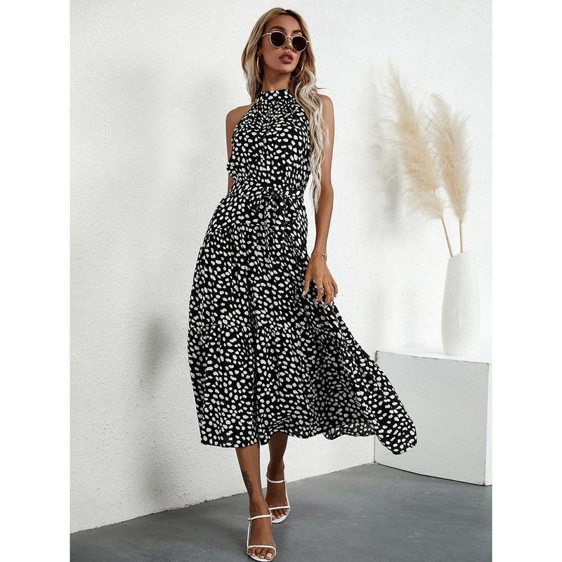 Printed Halter Midi Dress for Women