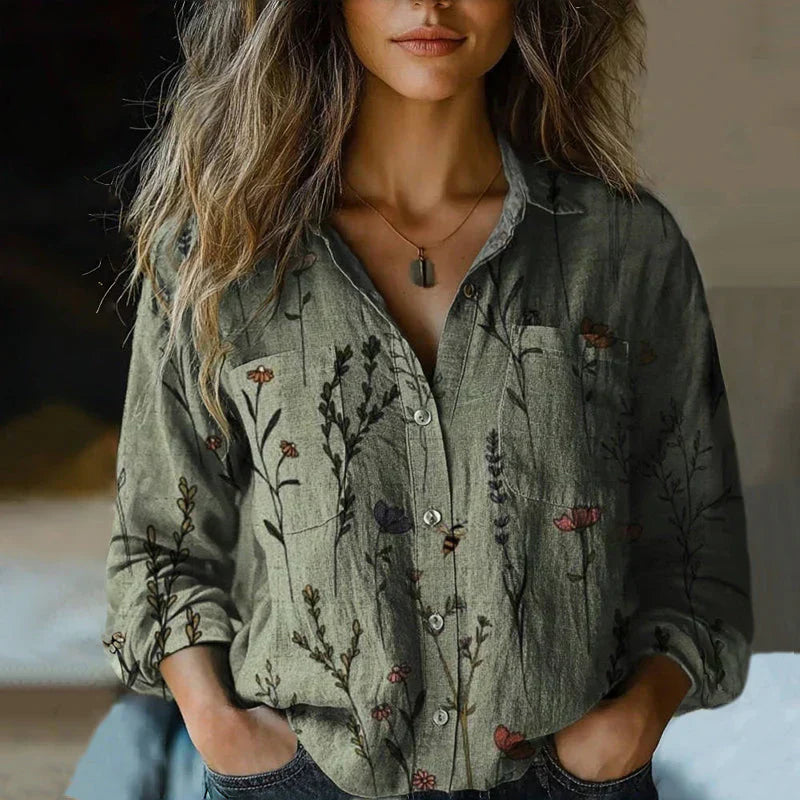 Button-Down Bohemian Blouse for Women