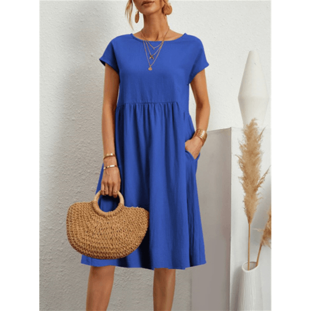 Summer Short Sleeve Midi Dress for Women