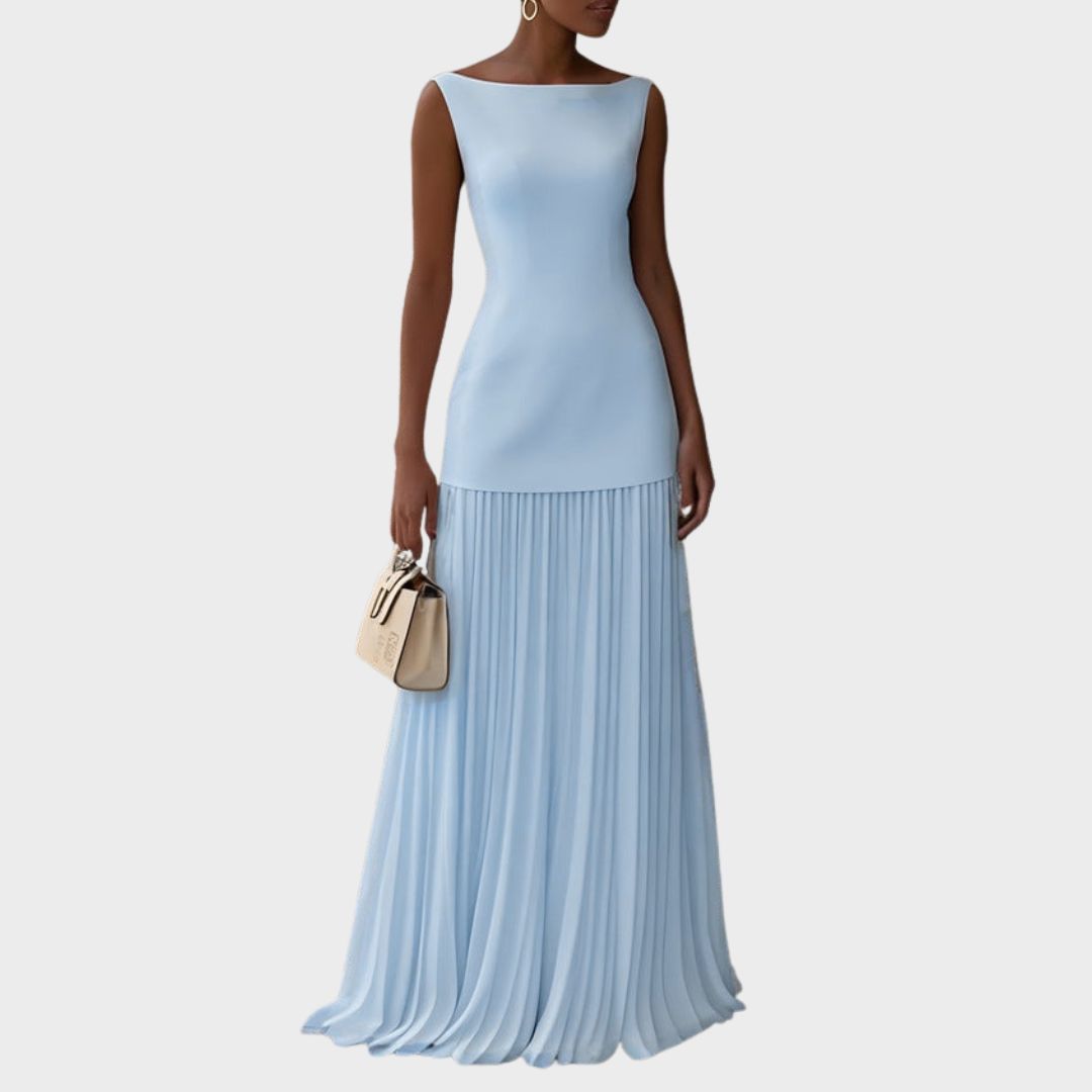 Sleeveless Pleated Maxi Dress for Women