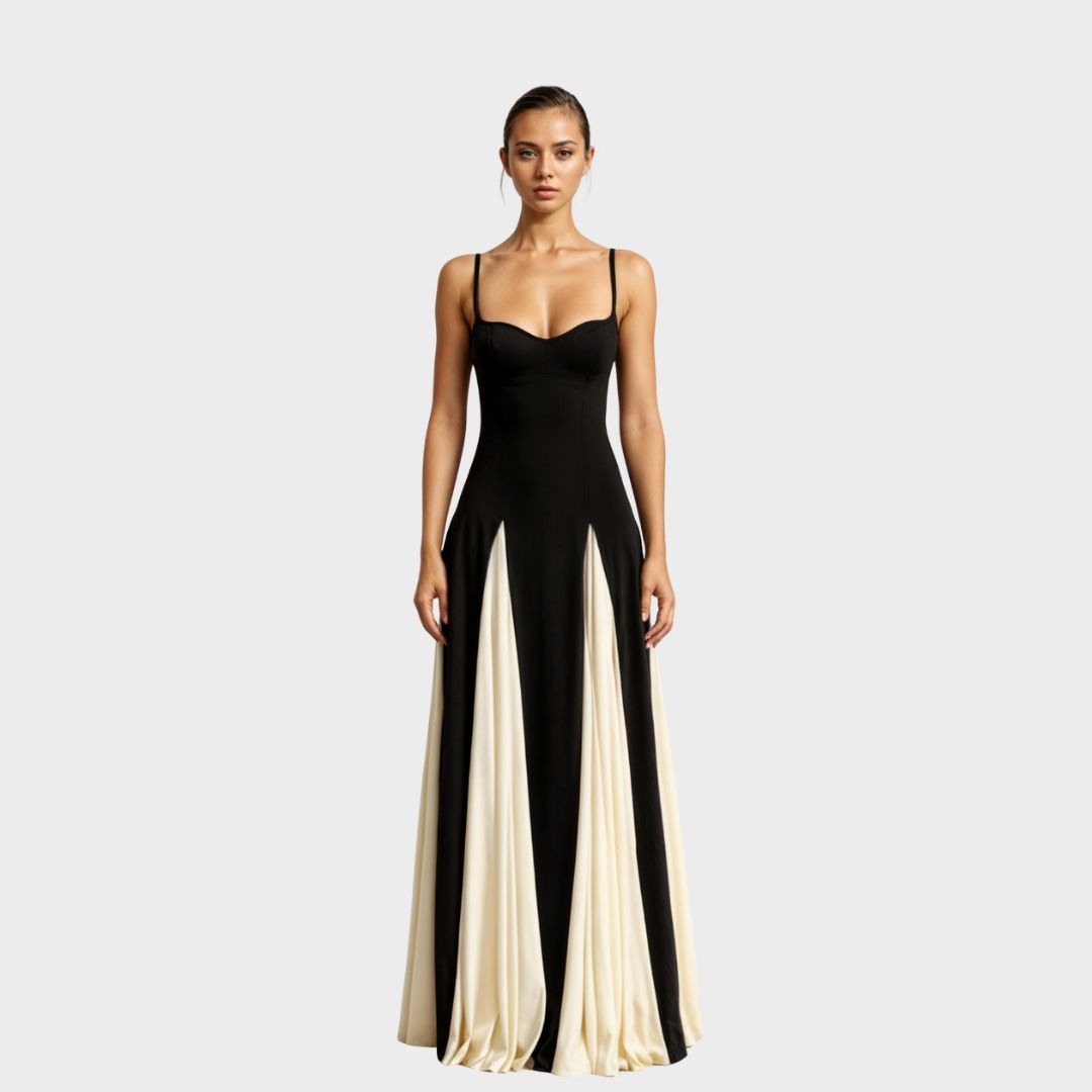 Sleeveless Color-Block Maxi Dress for Women